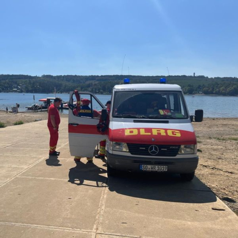 Der Gerätewagen-Wasserrettung zur Grundschutzstellung am Möhnesee